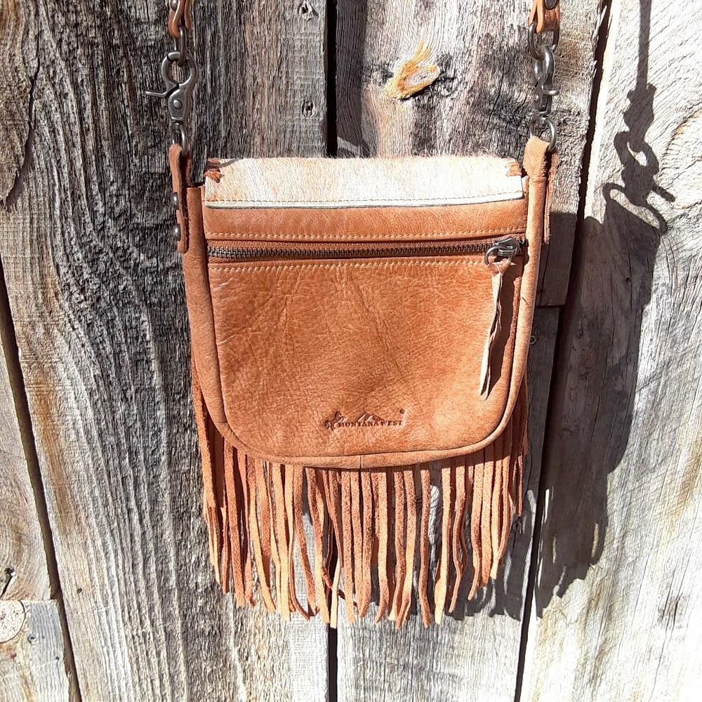 Designer Montana West. Genuine leather, cowhide fringe bag. - Picture 2 of 8